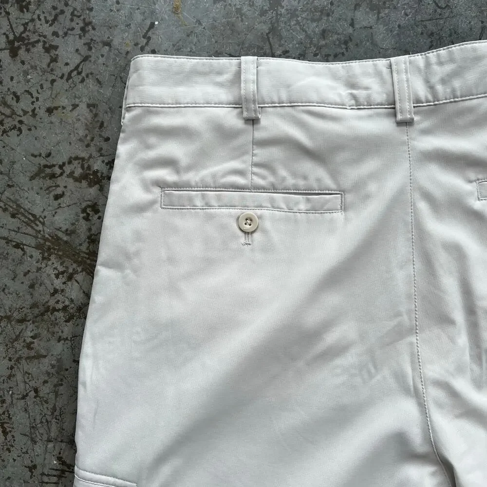Nike Golf Dri-FIT Cargo Shorts Mens 32 Tan Beige Performance Flat Front Tech